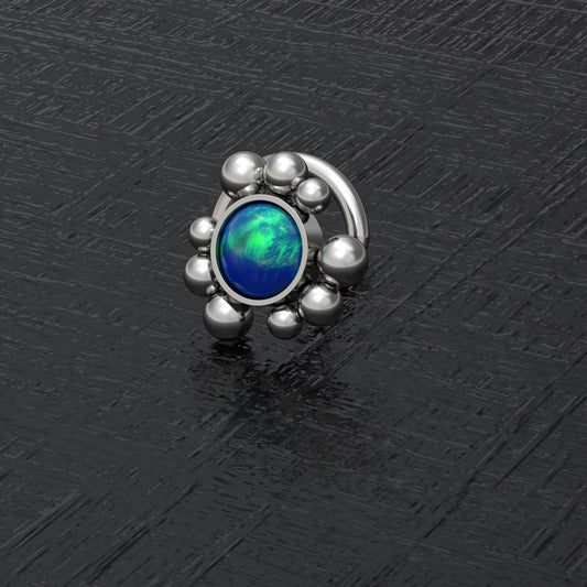 Titanium Nose Screw Stud Opal - TitaniumFashion