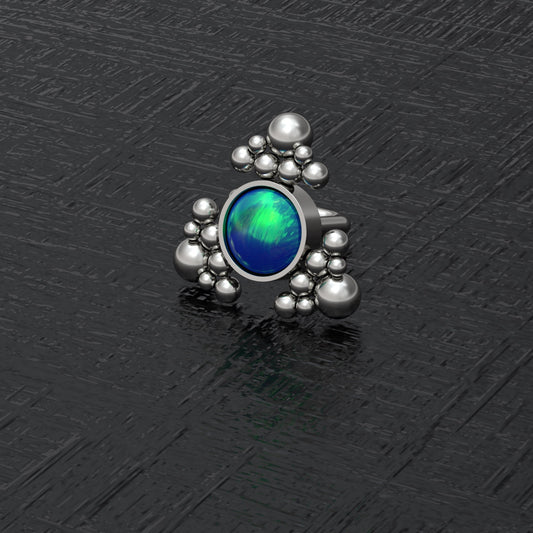 Opal Nose Stud Ring Titanium - TitaniumFashion