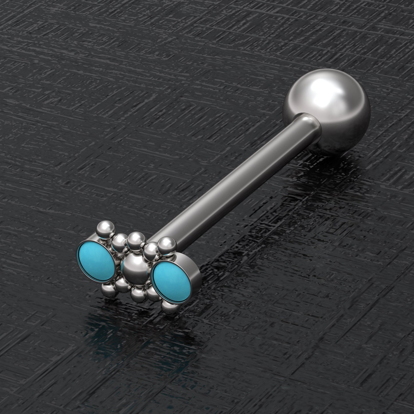 Turquoise Tongue Jewelry Surgical Steel - TitaniumFashion