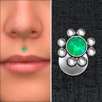 Medusa Lip Ring Surgical Steel - TitaniumFashion