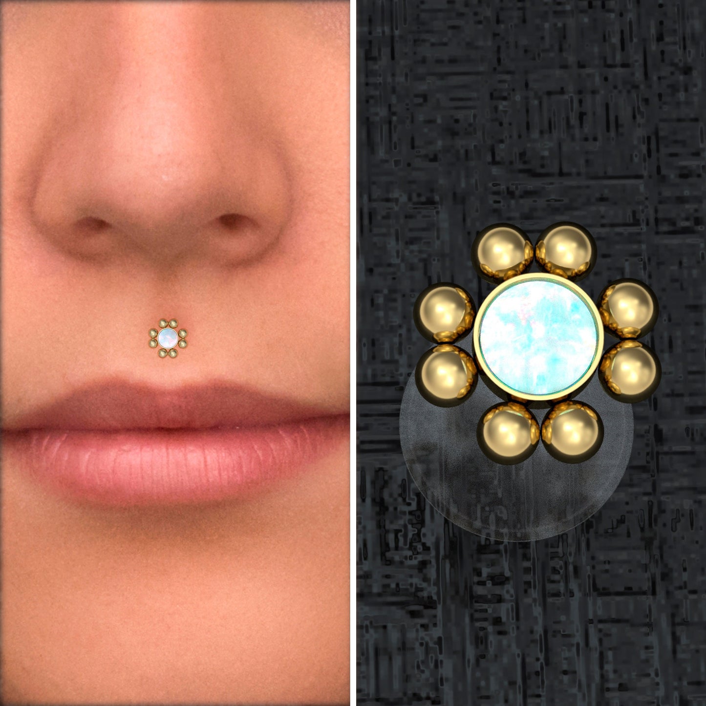 Medusa Lip Ring Bioflex - TitaniumFashion