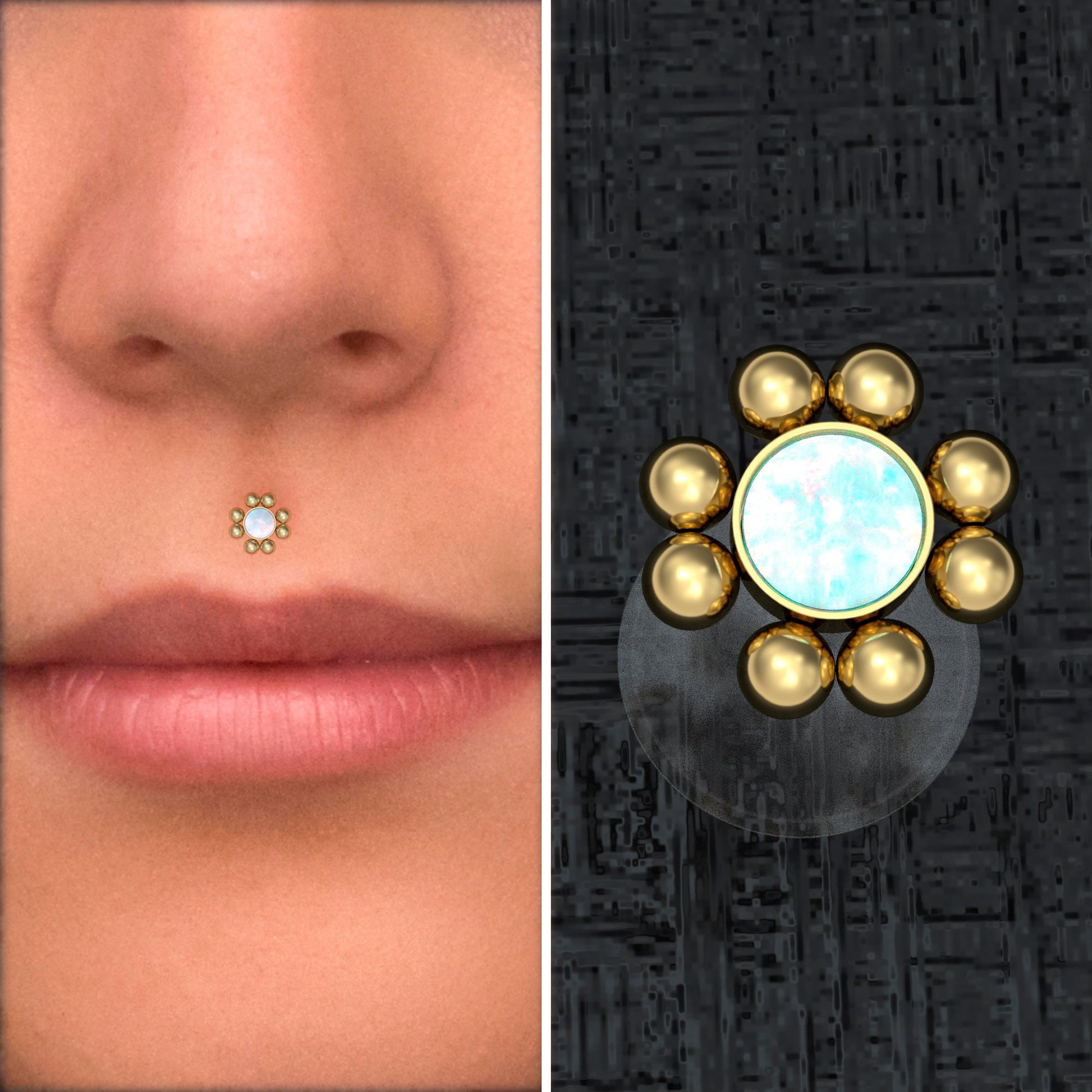 Medusa Lip Ring Bioflex - TitaniumFashion