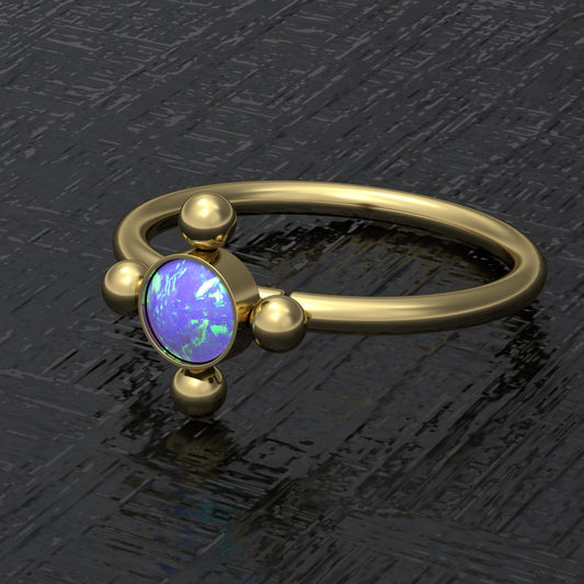 Opal Nose Ring Surgical Steel - TitaniumFashion