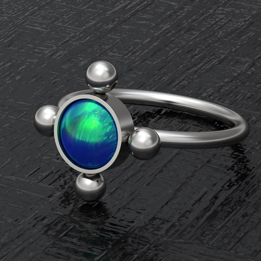 Opal Nose Ring Titanium Implant Grade - TitaniumFashion