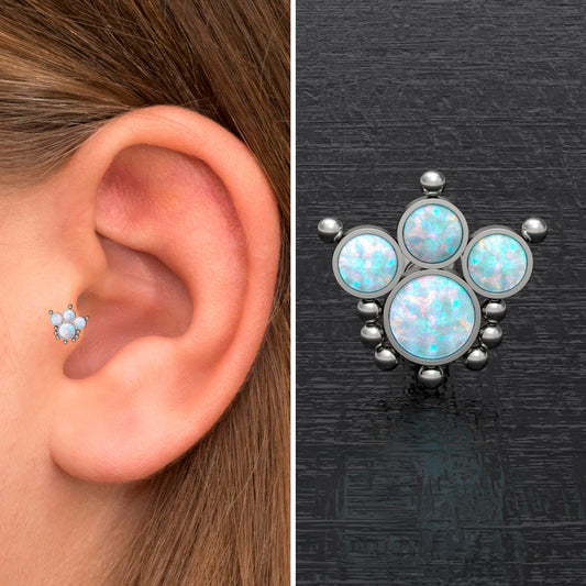 Opal Tragus Stud Titanium - TitaniumFashion