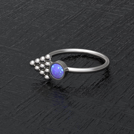 Implant Grade Titanium Nose Hoop Opal - TitaniumFashion