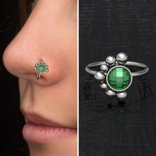 CZ Nose Jewelry Titanium - TitaniumFashion