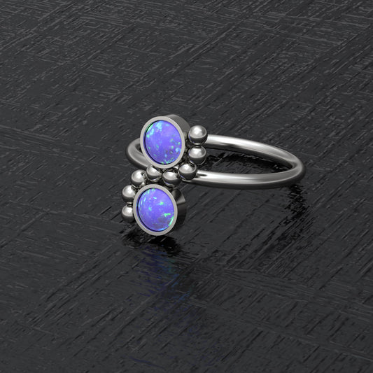 Titanium Nose Hoop Opal - TitaniumFashion