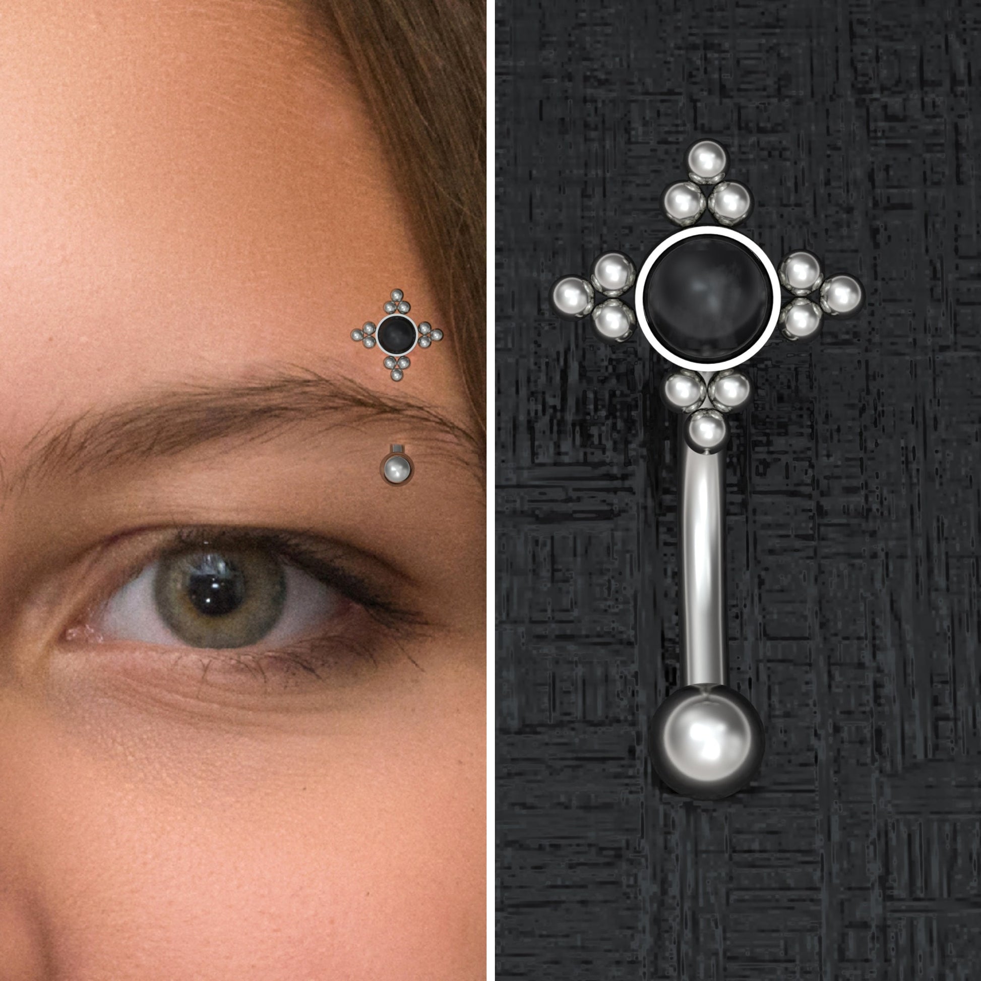 Titanium Rook Earring Onyx - TitaniumFashion