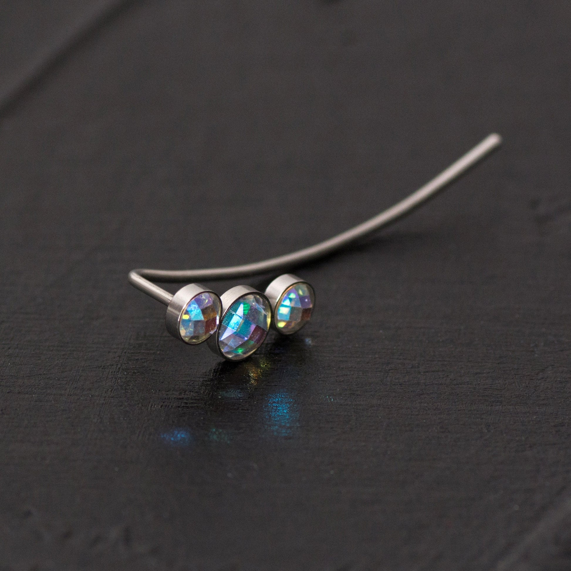 Surgical Steel Ear Crawler CZ - TitaniumFashion