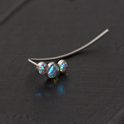 Surgical Steel Ear Crawler CZ - TitaniumFashion