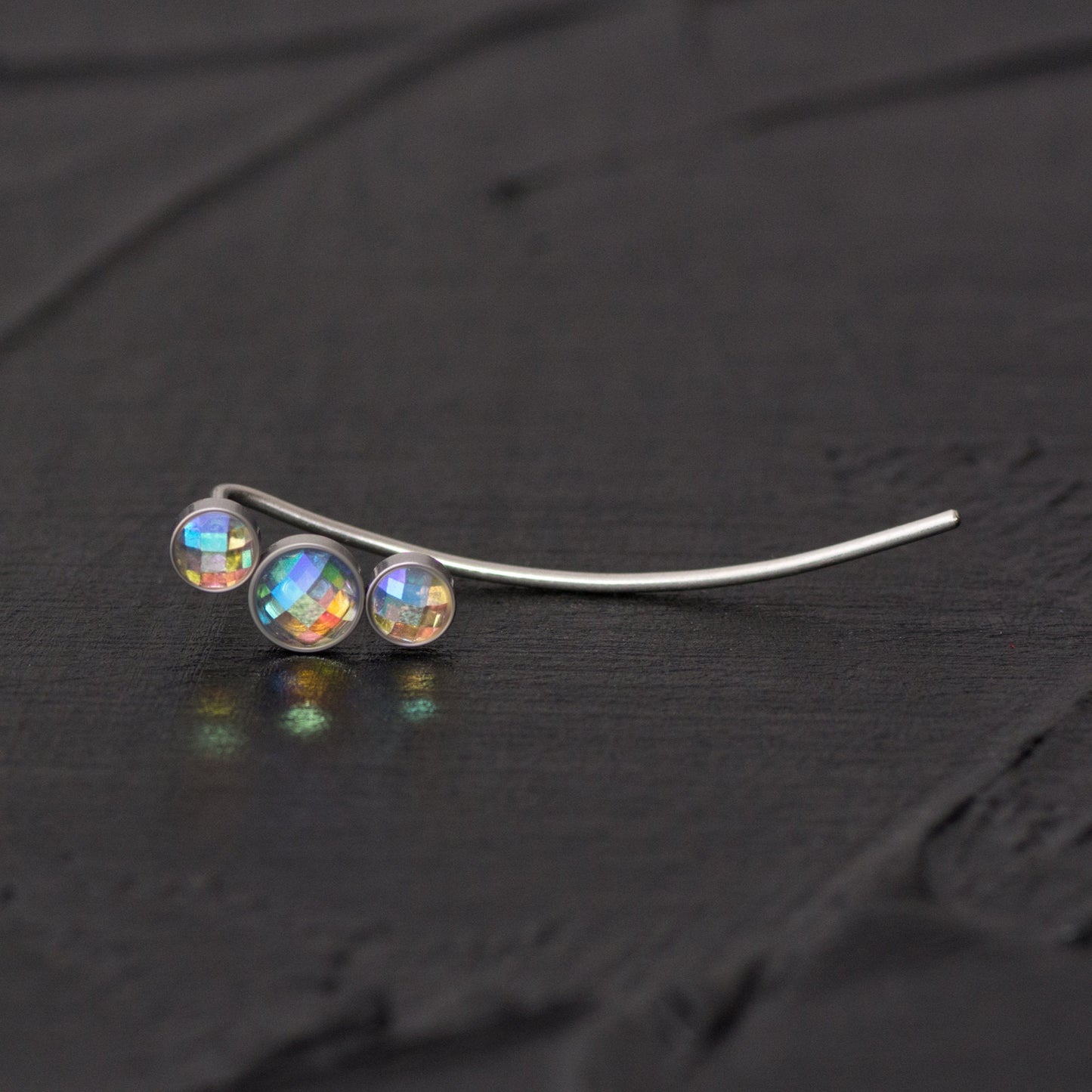 Surgical Steel Ear Crawler CZ - TitaniumFashion