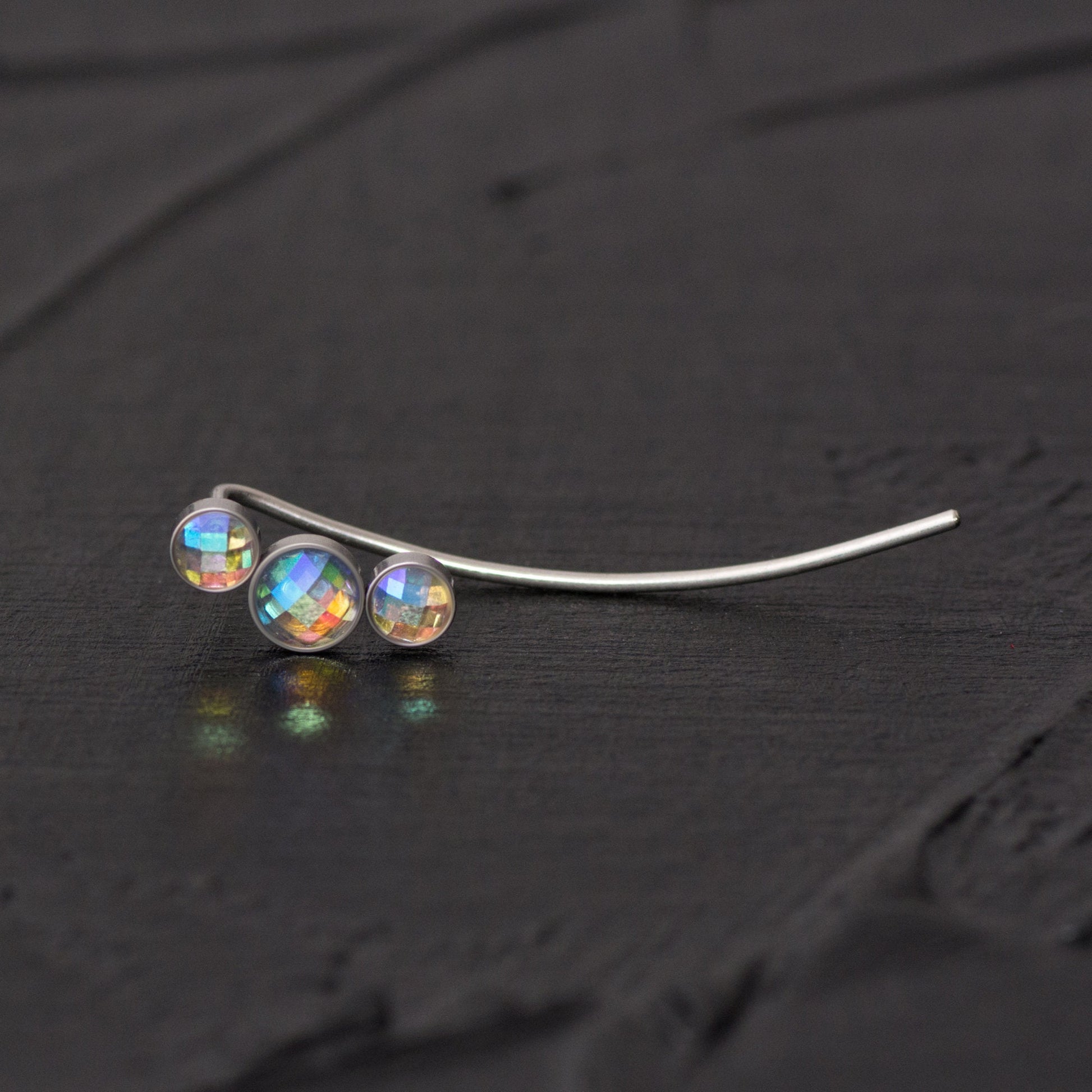 Surgical Steel Ear Crawler CZ - TitaniumFashion