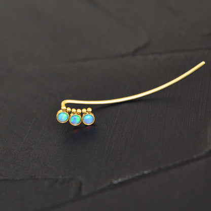 Opal Ear Climber Earrings Surgical Steel - TitaniumFashion