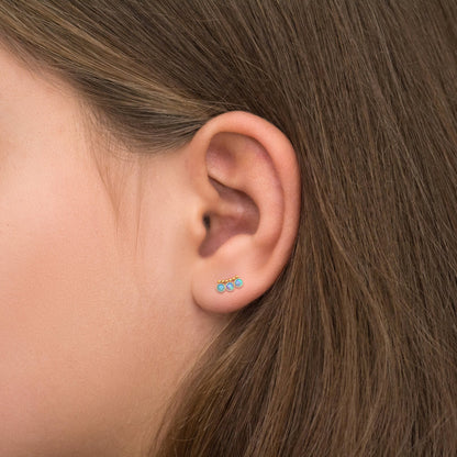 Opal Ear Climber Earrings Surgical Steel - TitaniumFashion