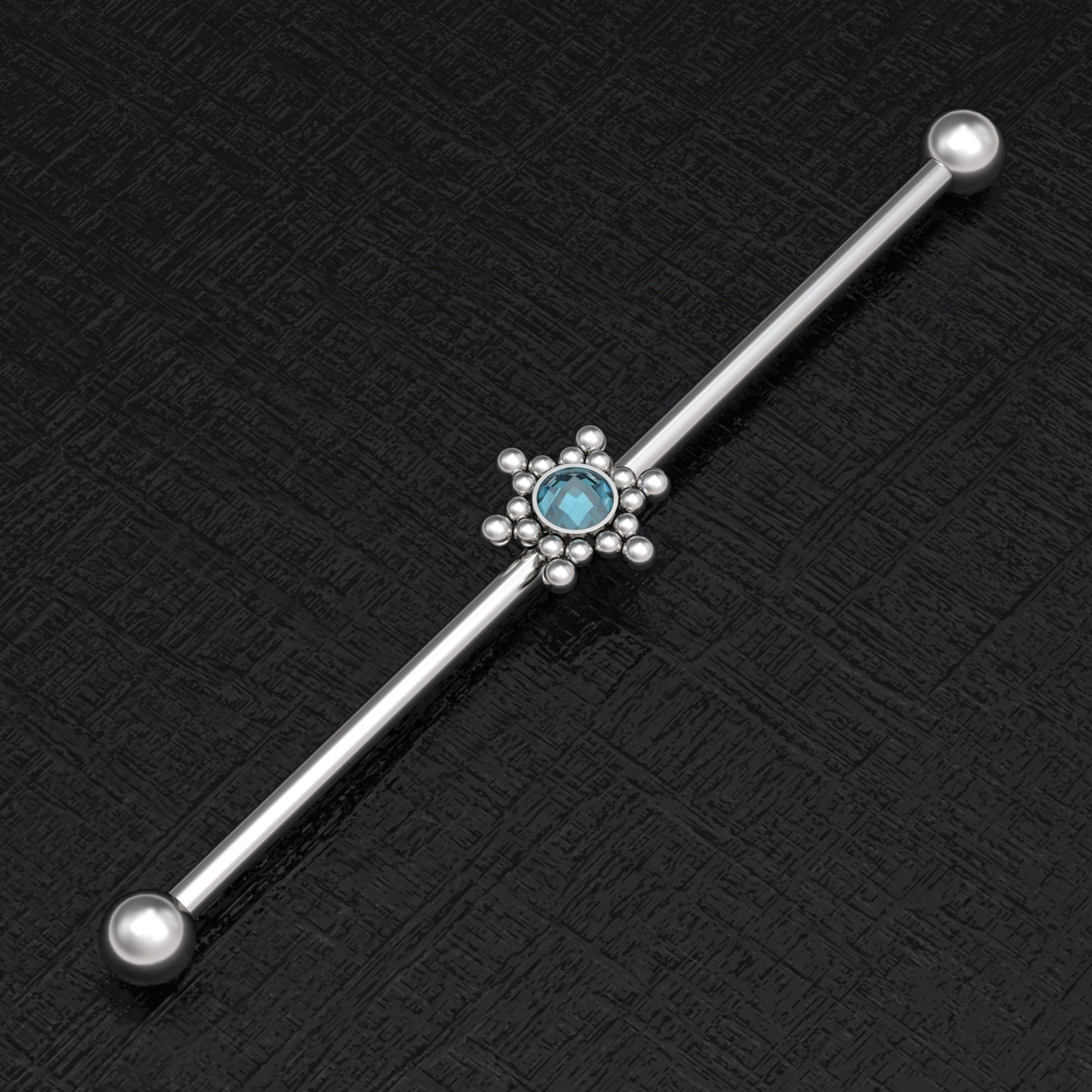 CZ Industrial Piercing 14g - TitaniumFashion