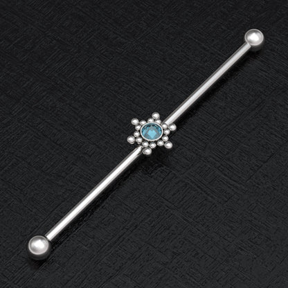 CZ Industrial Piercing 14g - TitaniumFashion