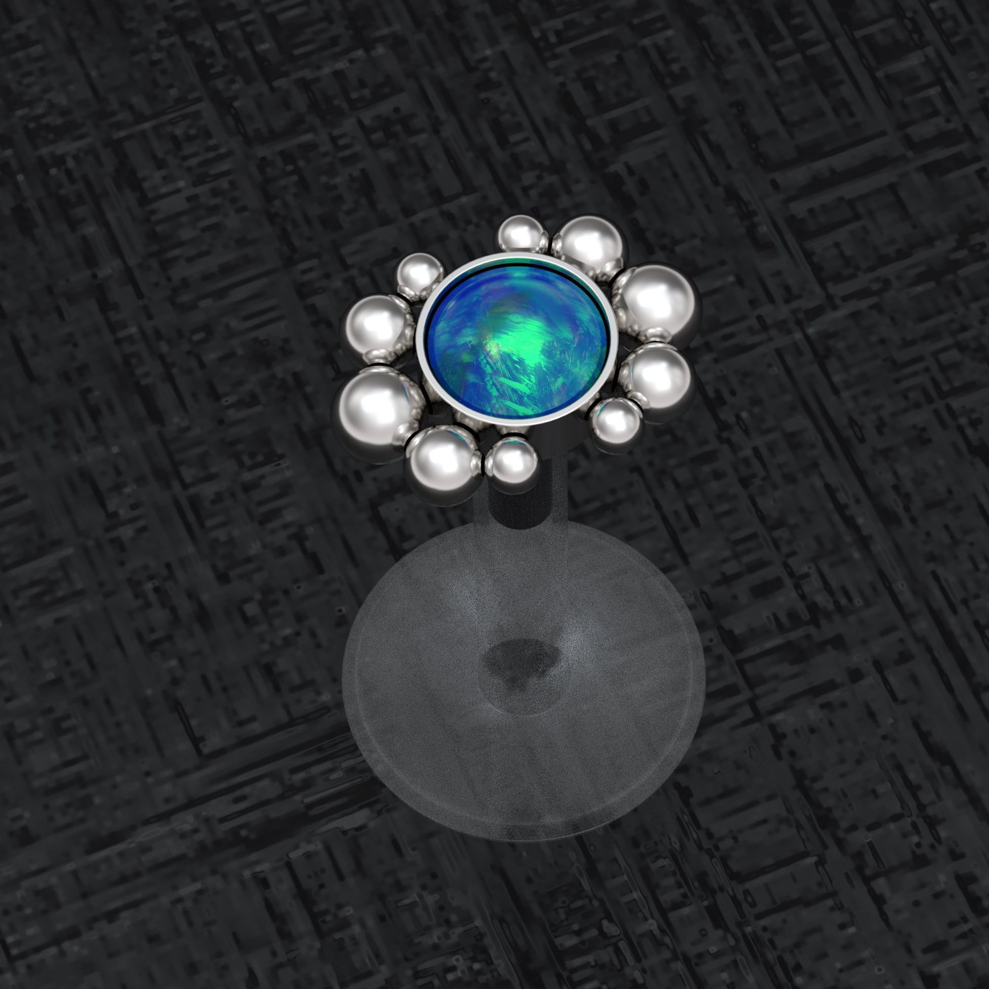 Lip Ring Opal - TitaniumFashion