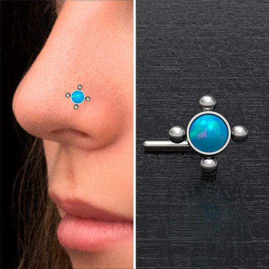 Opal Nose Stud Titanium - TitaniumFashion