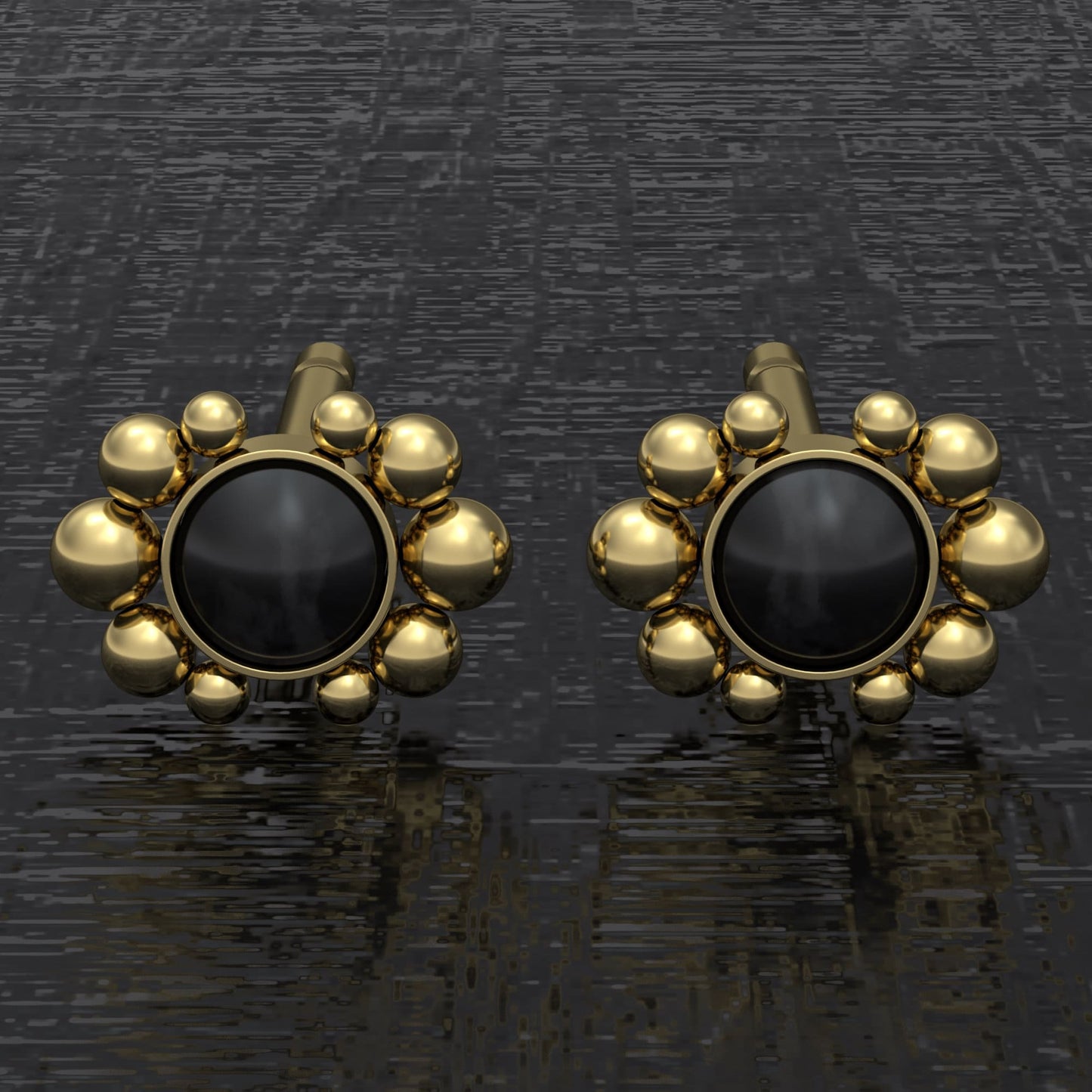 Minimalist Stud Earrings Onyx - TitaniumFashion