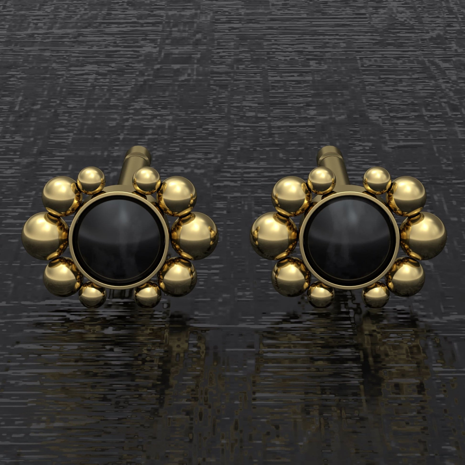 Minimalist Stud Earrings Onyx - TitaniumFashion