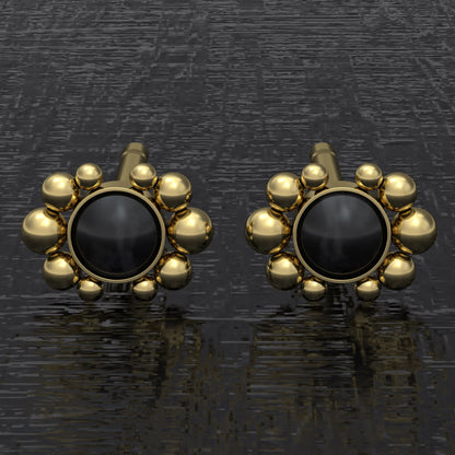 Minimalist Stud Earrings Onyx - TitaniumFashion