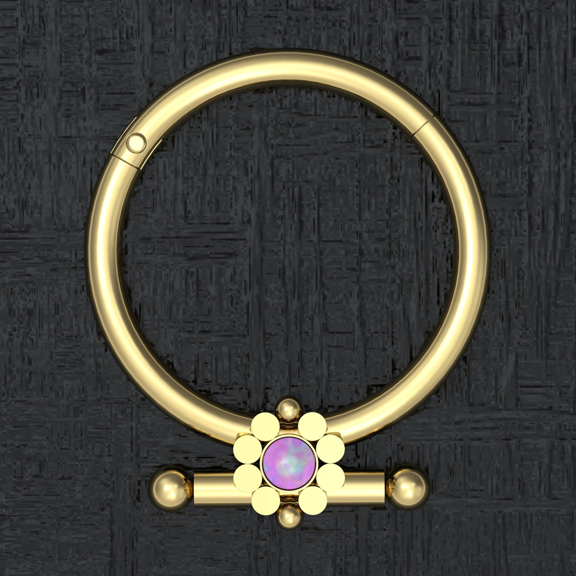 Surgical Steel Nipple Ring Opal - TitaniumFashion