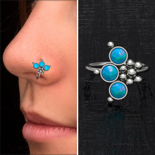 Opal Nose Jewelry Titanium - TitaniumFashion