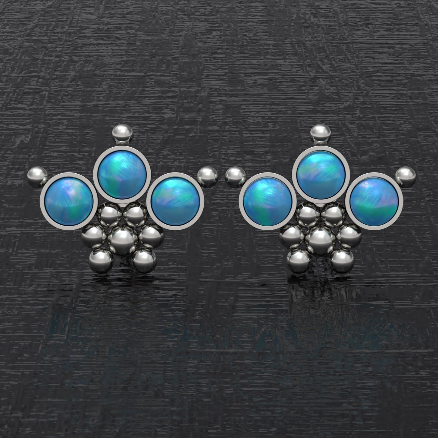 Opal Small Stud Earrings Titanium - TitaniumFashion