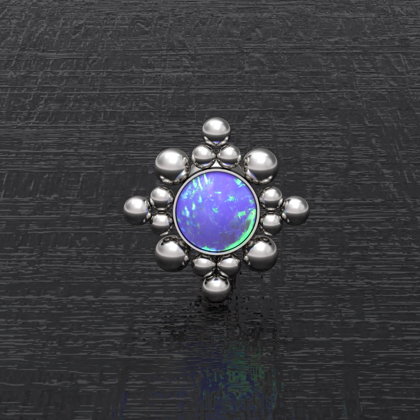 Opal Tragus Stud - TitaniumFashion