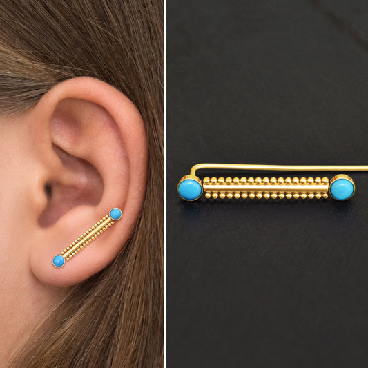 Up The Ear Earrings Surgical Steel - TitaniumFashion