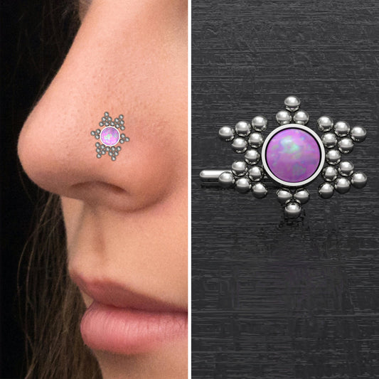Opal Nose Stud Titanium - TitaniumFashion