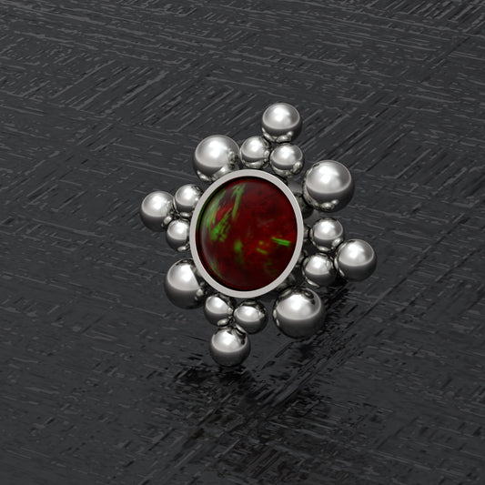 Titanium Nose Screw Stud Opal - TitaniumFashion