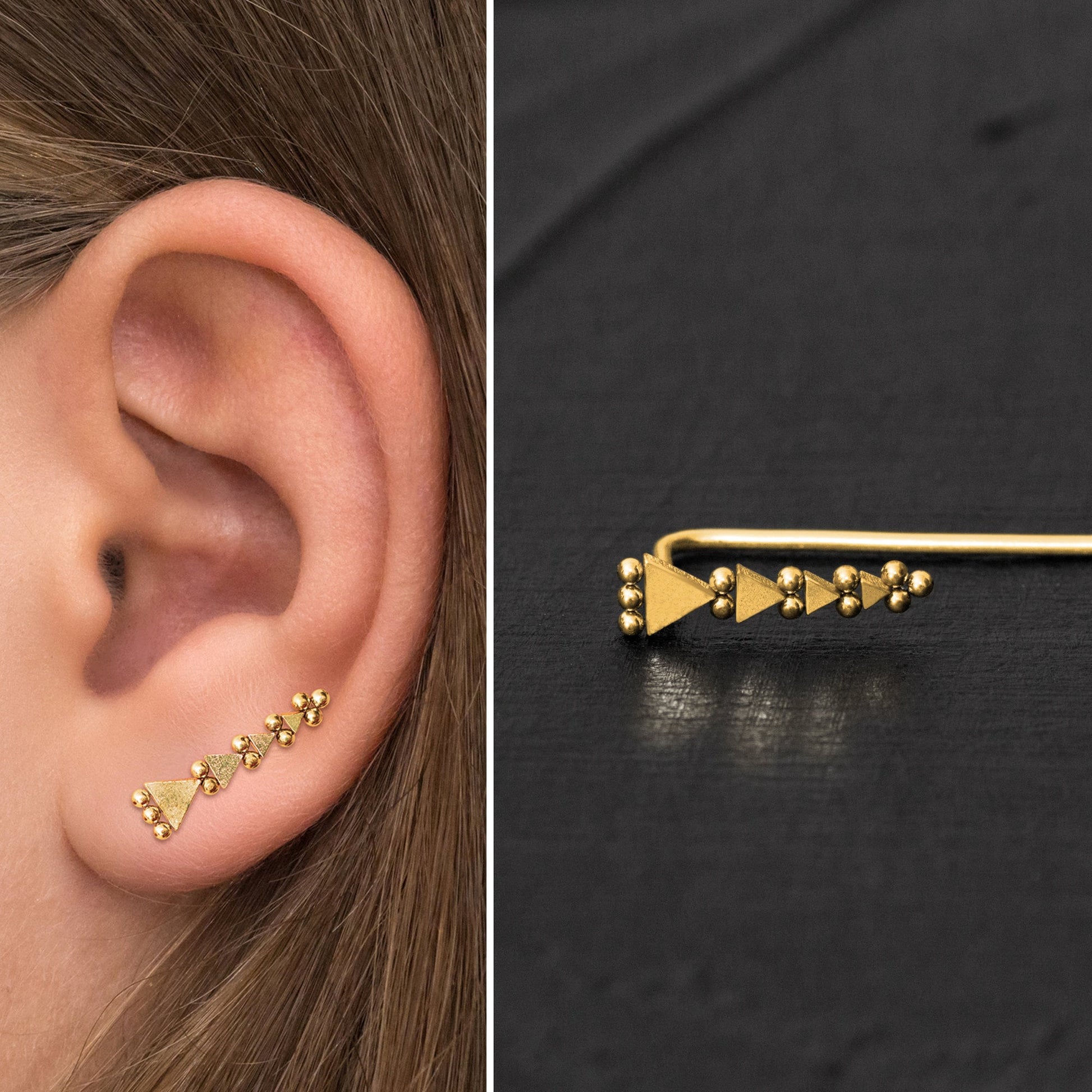 Ear Climber Earrings Surgical Steel - TitaniumFashion