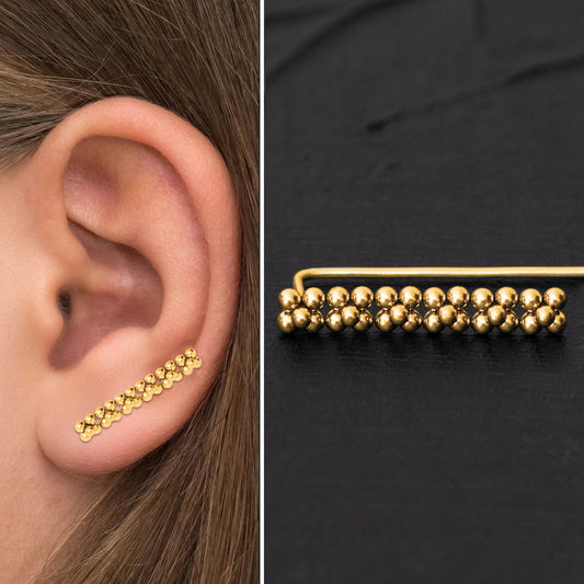 Ear Climber Earrings Surgical Steel - TitaniumFashion