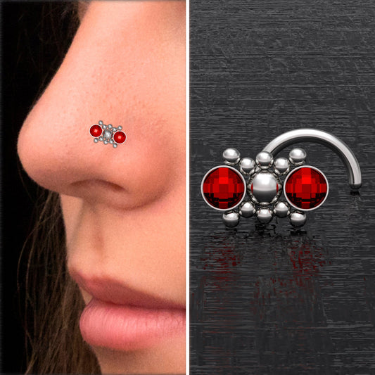 CZ Nose Bone Stud Surgical Steel - TitaniumFashion