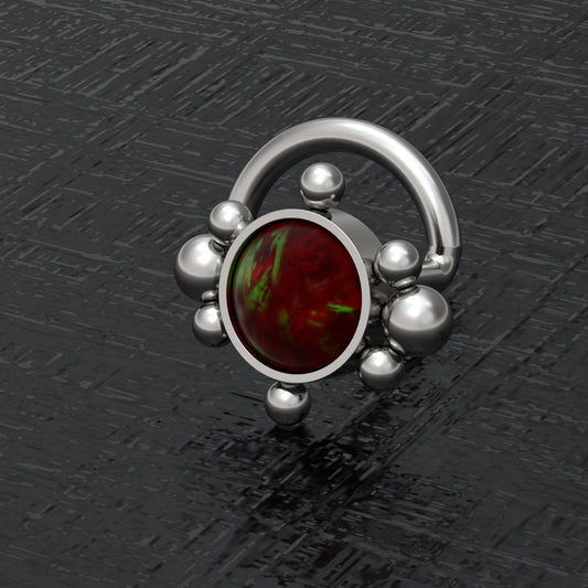 Opal Nose Stud Ring Titanium - TitaniumFashion