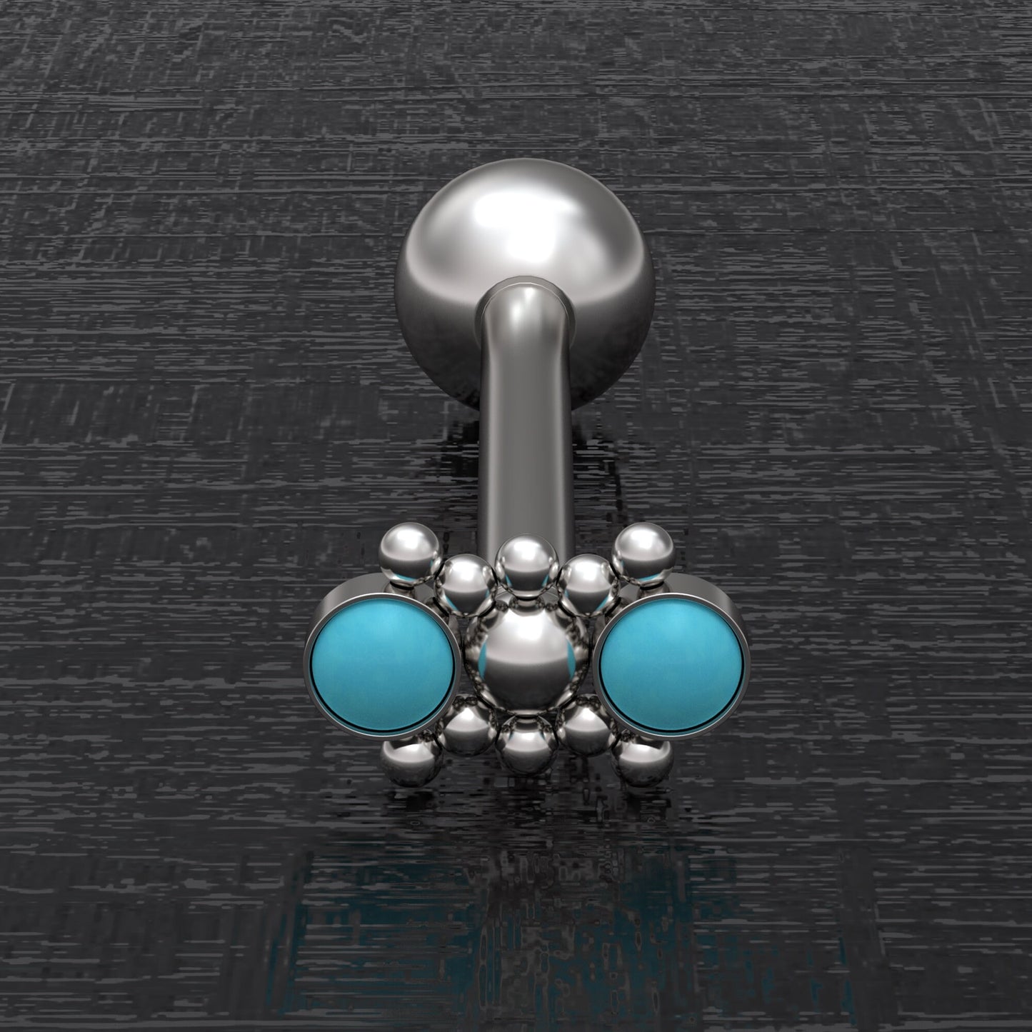 Turquoise Tongue Jewelry Surgical Steel - TitaniumFashion