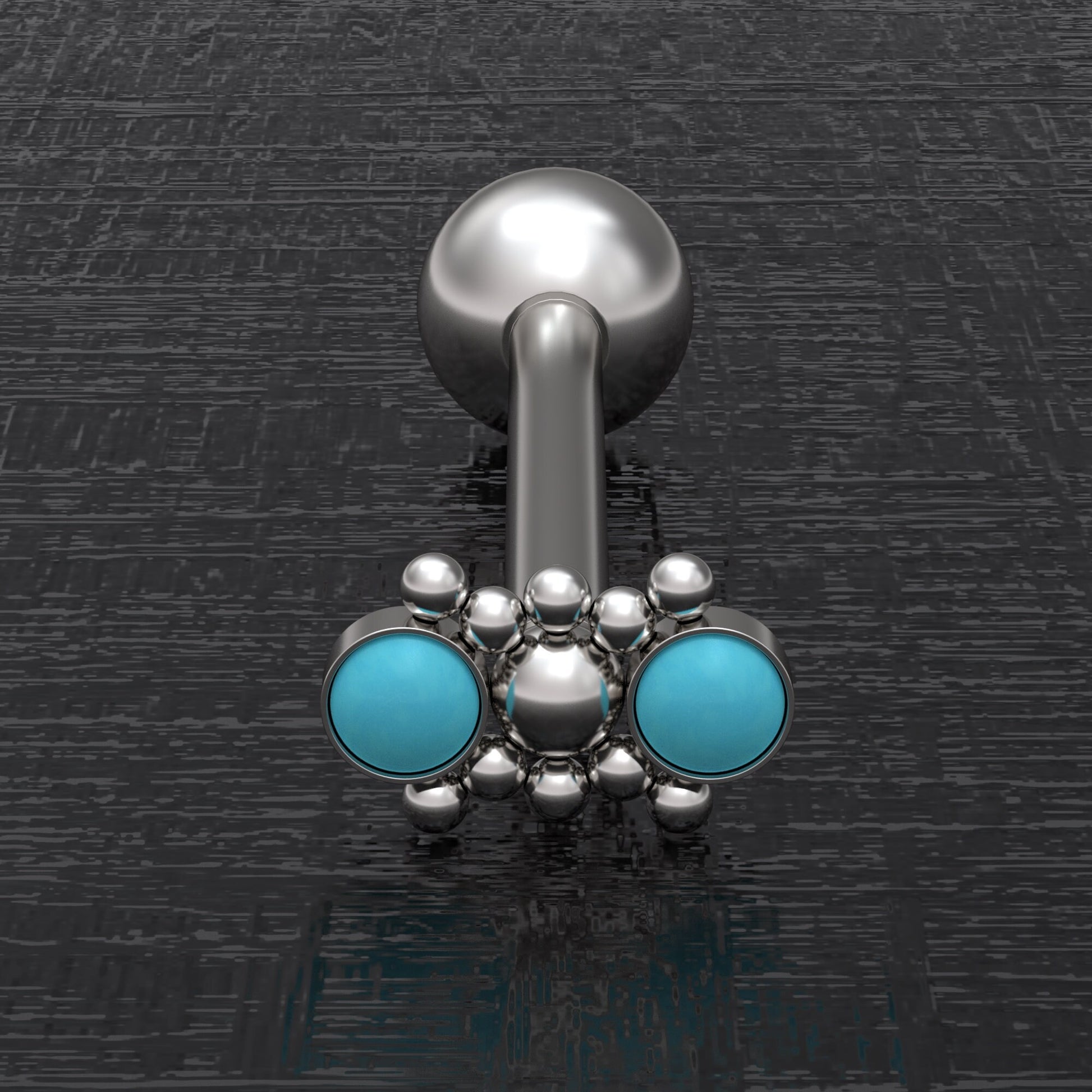 Turquoise Tongue Jewelry Surgical Steel - TitaniumFashion