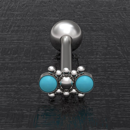 Turquoise Tongue Jewelry Surgical Steel - TitaniumFashion