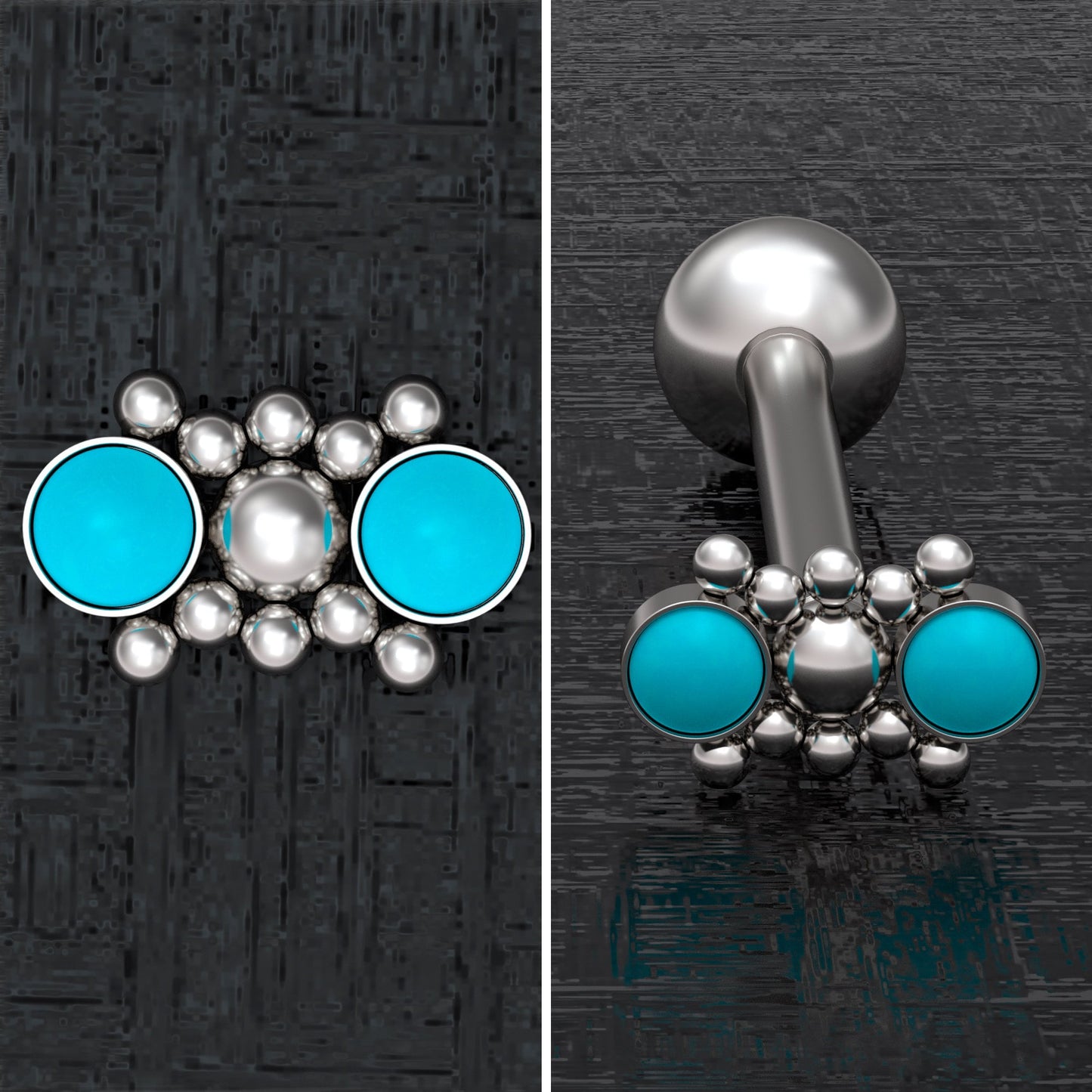 Turquoise Tongue Jewelry Surgical Steel - TitaniumFashion