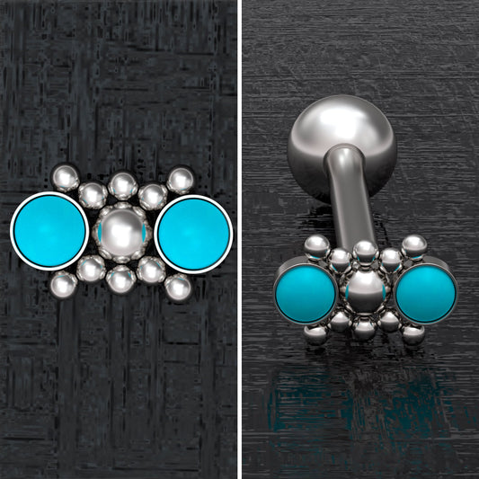 Turquoise Tongue Jewelry Surgical Steel - TitaniumFashion