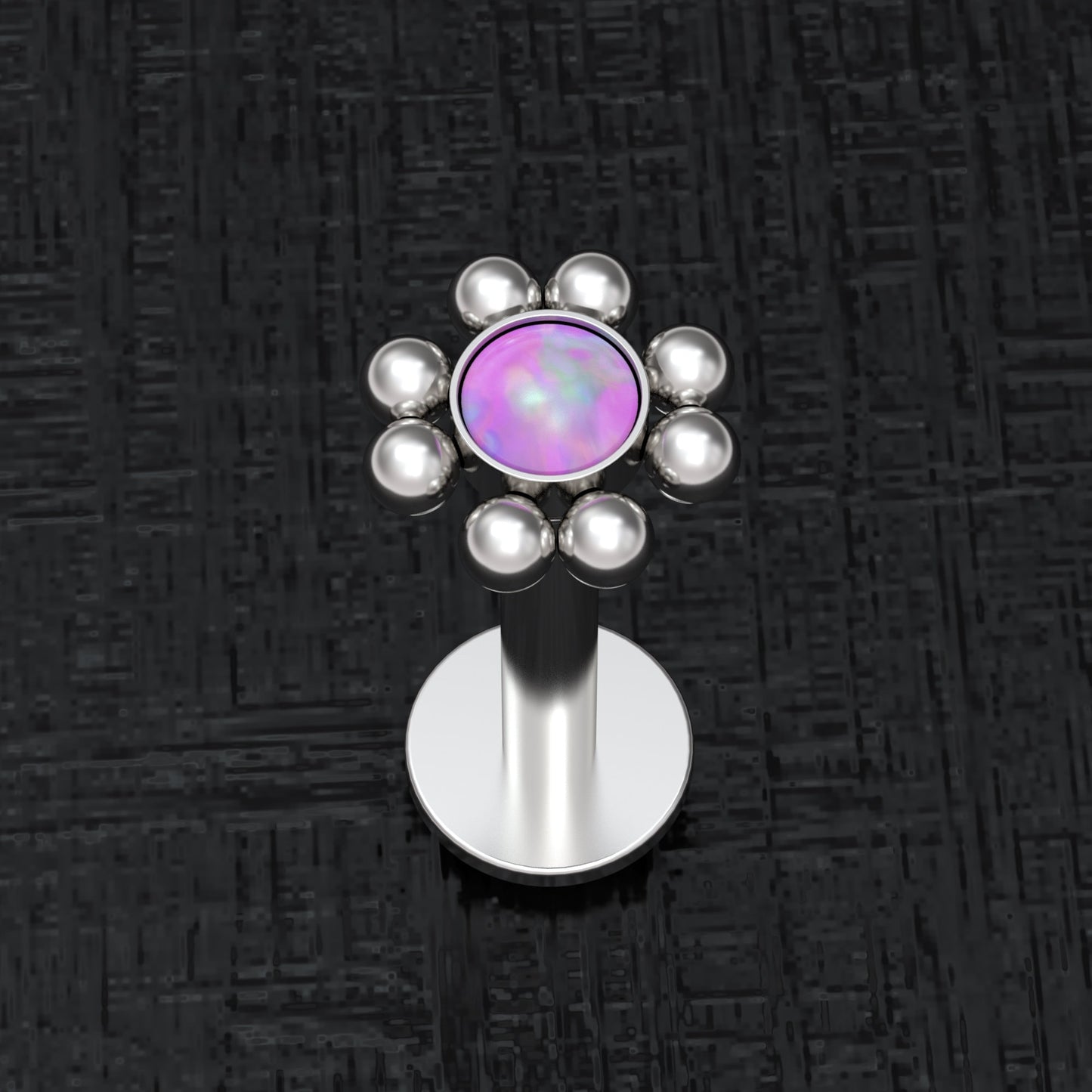 Opal Tragus Stud Surgical Steel - TitaniumFashion