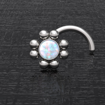 Opal Nose Stud Screw - TitaniumFashion