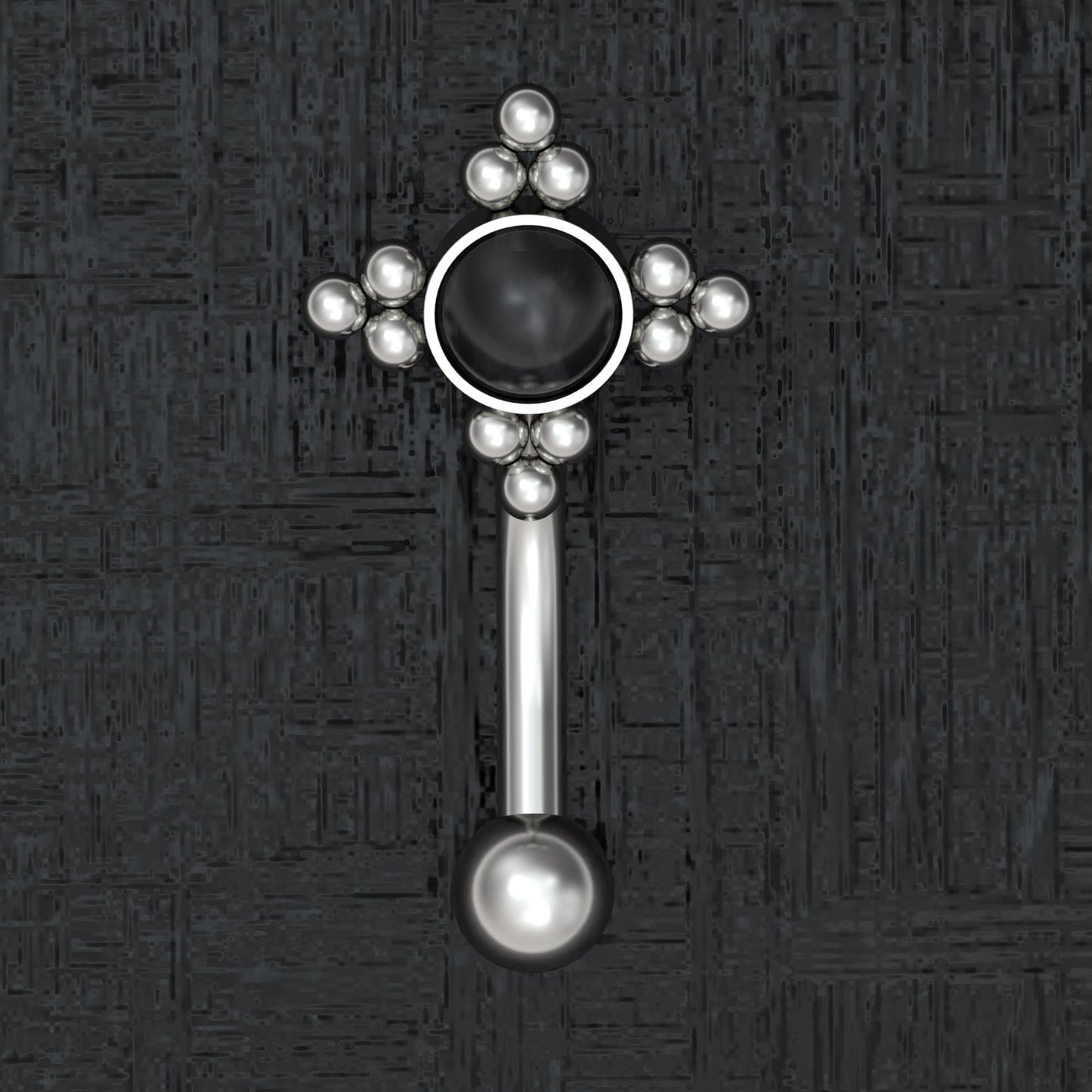 Titanium Rook Earring Onyx - TitaniumFashion