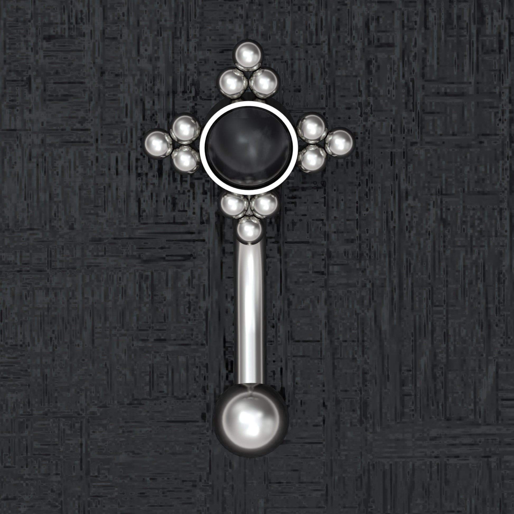 Titanium Rook Earring Onyx - TitaniumFashion