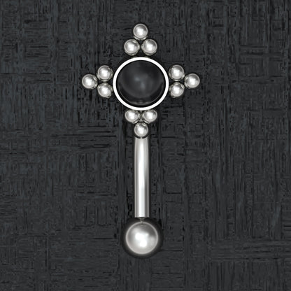 Titanium Rook Earring Onyx - TitaniumFashion