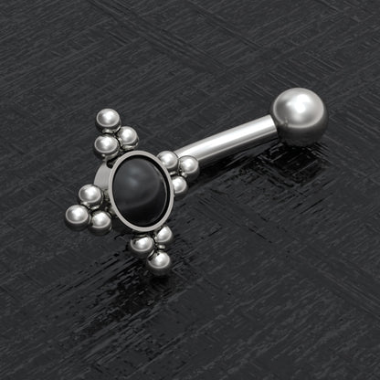 Titanium Rook Earring Onyx - TitaniumFashion