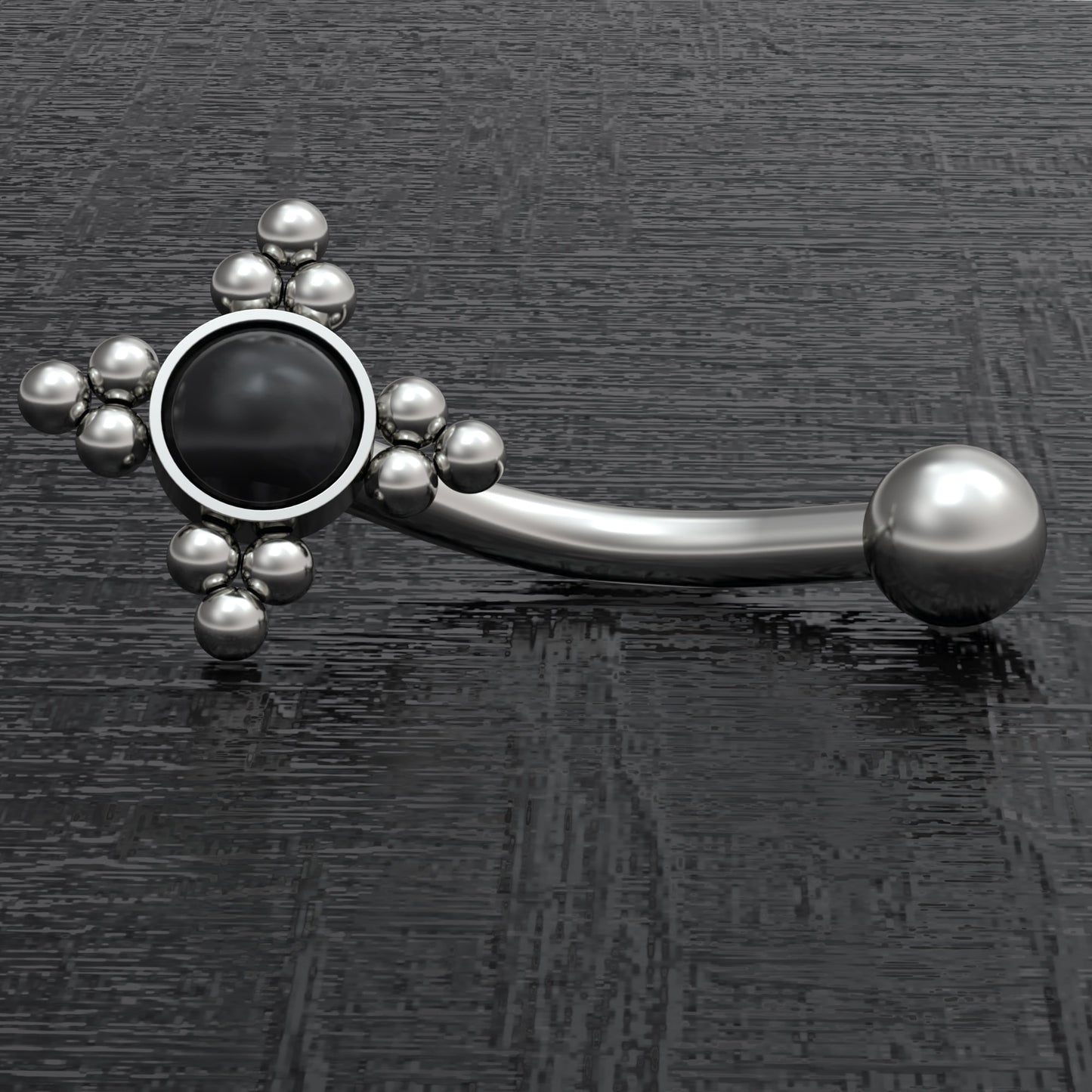 Titanium Rook Earring Onyx - TitaniumFashion