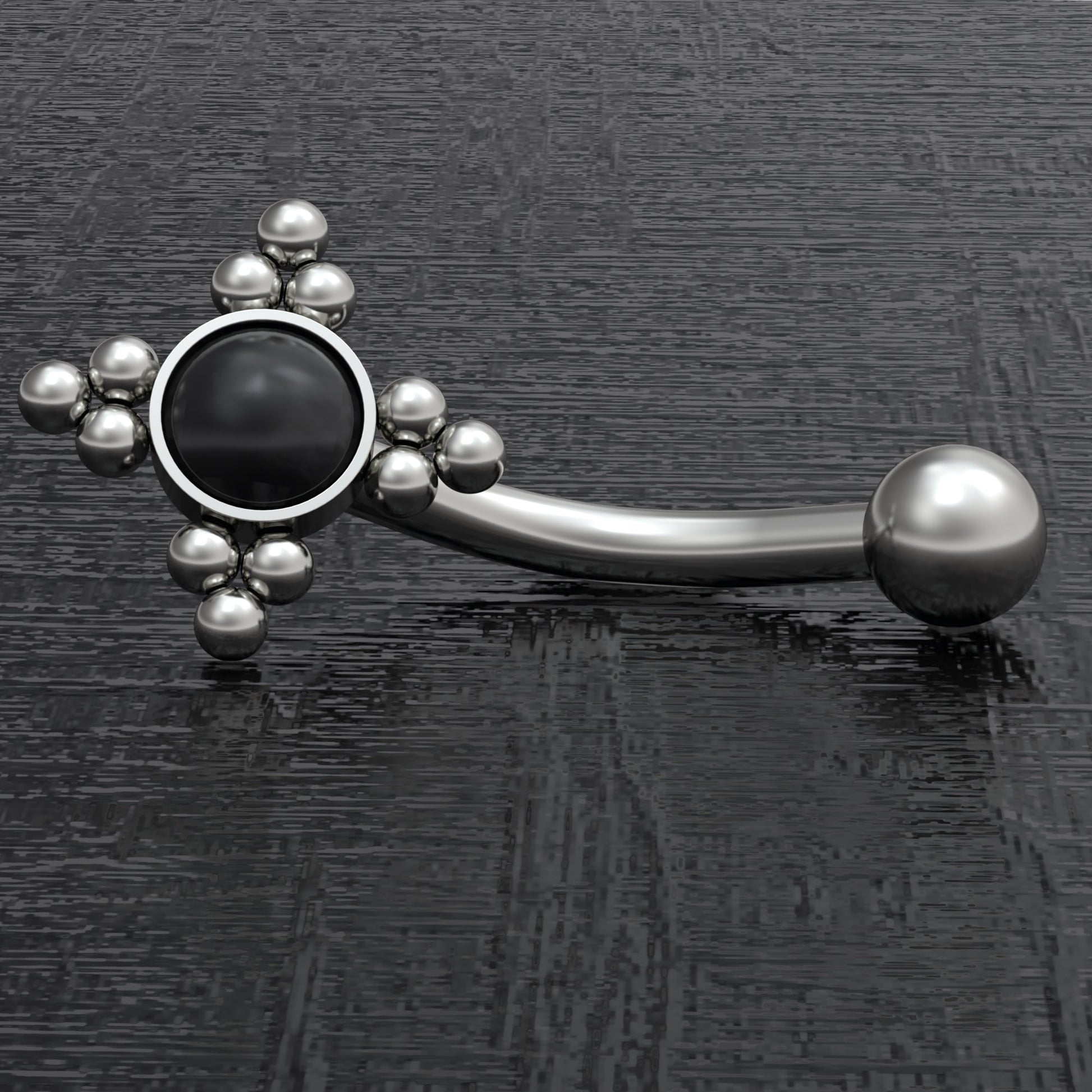 Titanium Rook Earring Onyx - TitaniumFashion